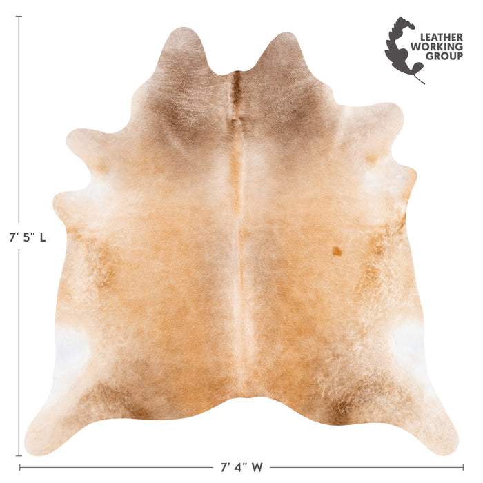 Brazilian Beige Cowhide Rug Size 7'5" L x 7'4" W 3691