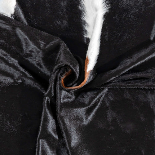 Brazilian Black and White Cowhide Rug Size 7'6" L x 6'2" W 3696