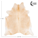 Brazilian Beige Cowhide Rug Size 7'10" L x 6'8" W 3697