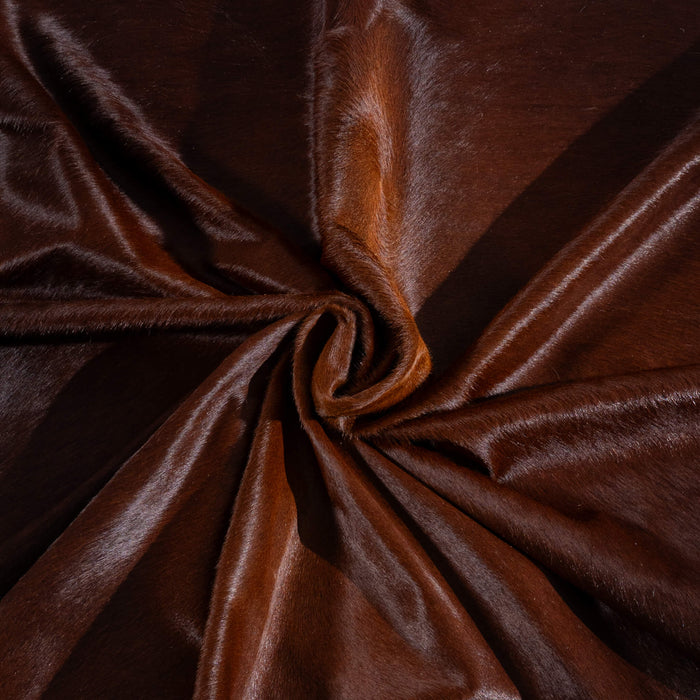 Brazilian Chocolate and White Cowhide Rug Size 7'11" L x 7'1" W 3727