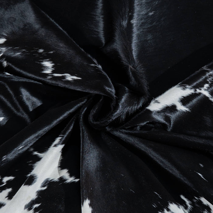 Brazilian Black and White Cowhide Rug Size 8'0" L x 7'3" W 3736