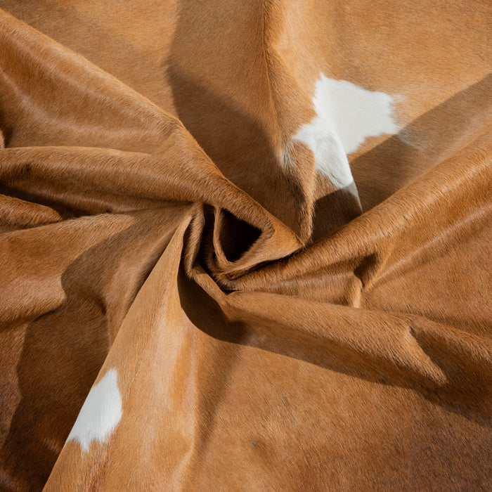 Brazilian Chocolate and White Cowhide Rug Size 8'6" L x 6'6" W 3761