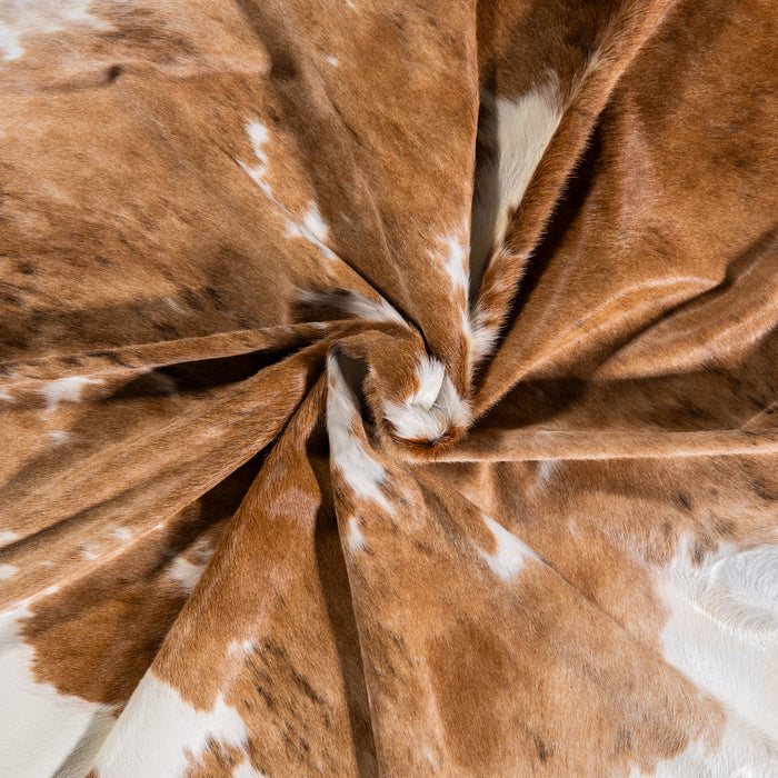 Brazilian Palomino and White Cowhide Rug Size 8'1" L x 7'6" W 4958