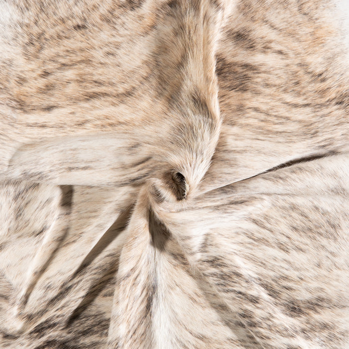 Brazilian Light Grey Brindle Cowhide Rug Size 6'5" L x 5'8" W 6153