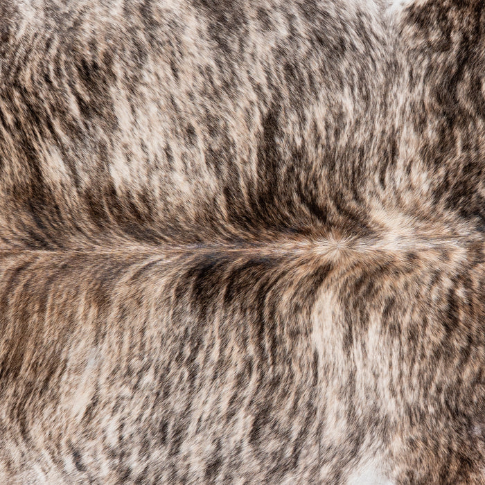 Brazilian Light Grey Brindle Cowhide Rug Size 7'3" L x 6'9" W 6154