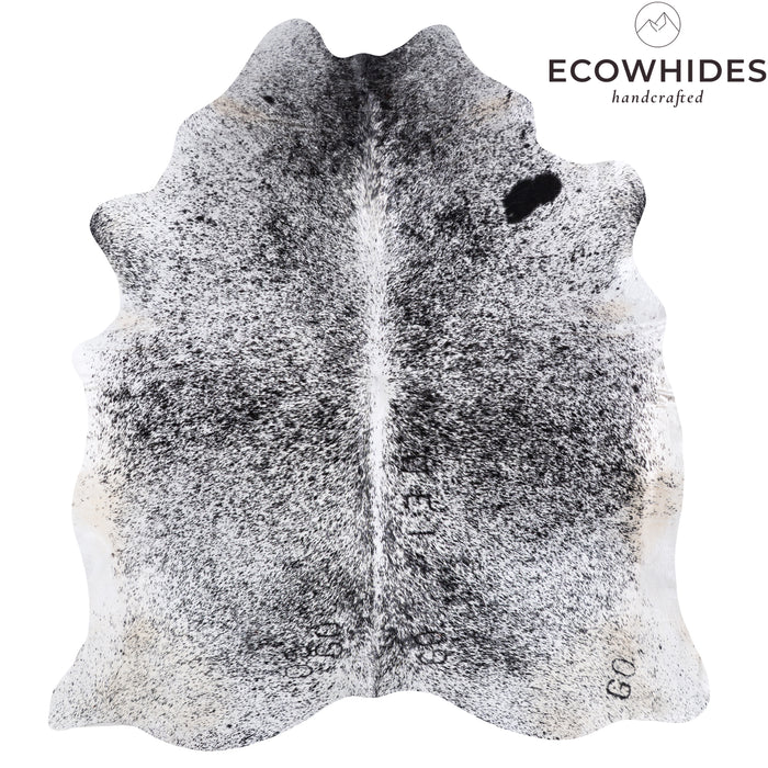 Brazilian Black Salt and Pepper Cowhide Rug Size 7'5" L x 6'9" W 5793