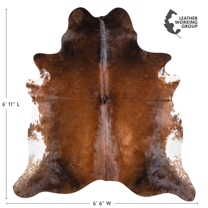 Brazilian Mahogany Cowhide Rug Size 6'11" L x 6'6" W 5803