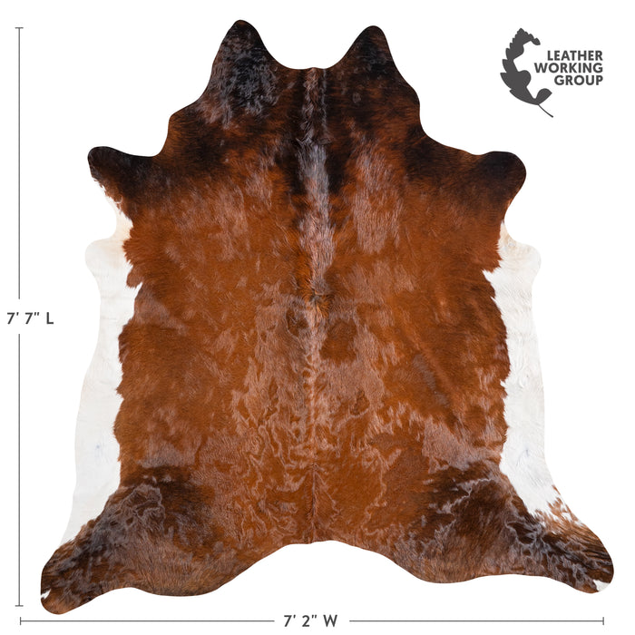 Brazilian Mahogany Cowhide Rug Size 7'7" L x 7'2" W 5815