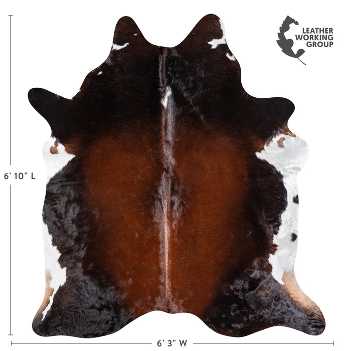 Brazilian Mahogany Cowhide Rug Size 6'10" L x 6'3" W 5818