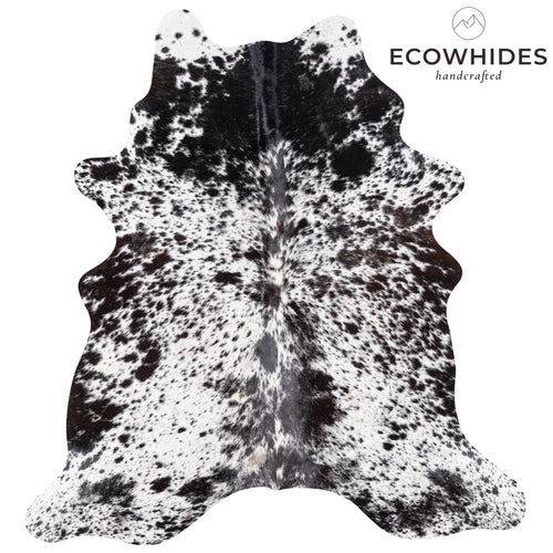 Brazilian Black Salt and Pepper Cowhide Rug Size 6'7" L x 5'9" W 5831