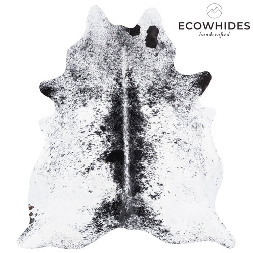 Brazilian Black Salt and Pepper Cowhide Rug Size 6'11" L x 6'2" W 5832