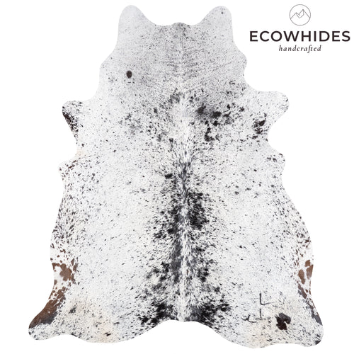Brazilian Black Salt and Pepper Cowhide Rug Size 6'2" L x 6'2" W 5835