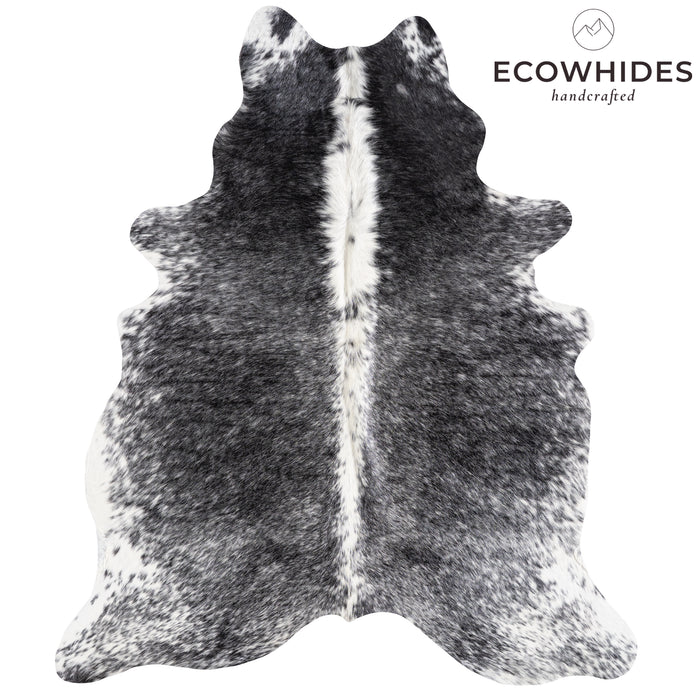 Brazilian Black Salt and Pepper Cowhide Rug Size 7'4" L x 5'10" W 5842