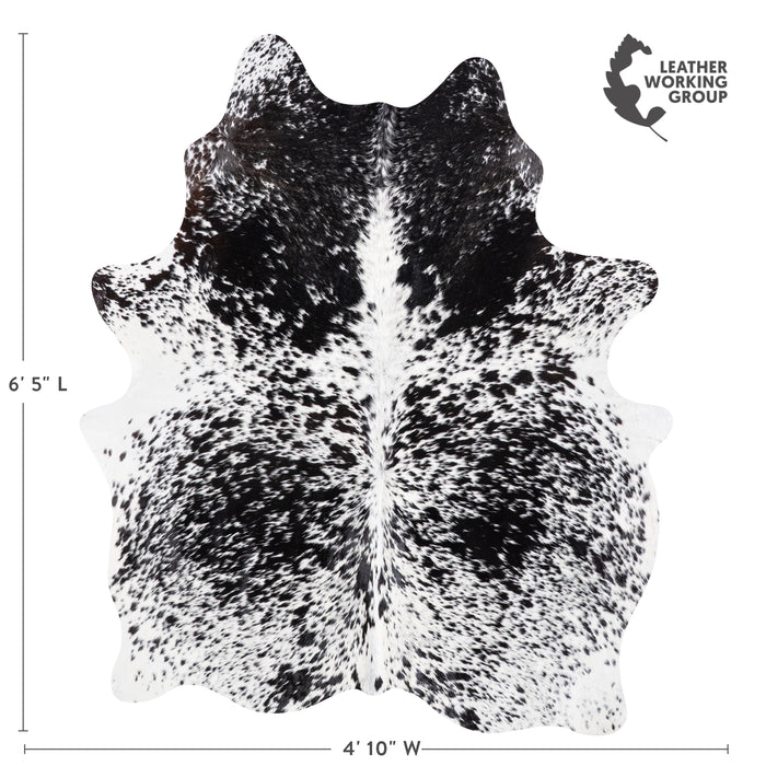 Brazilian Black Salt and Pepper Cowhide Rug Size 6'5" L x 4'10" W 5844