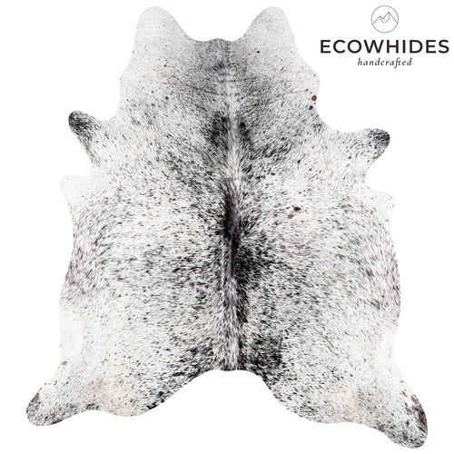 Brazilian Black Salt and Pepper Cowhide Rug Size 6'10" L x 6'4" W 5845