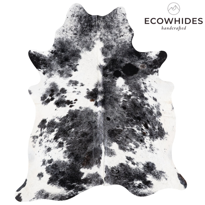 Brazilian Black Salt and Pepper Cowhide Rug Size 6'9" L x 5'10" W 5846