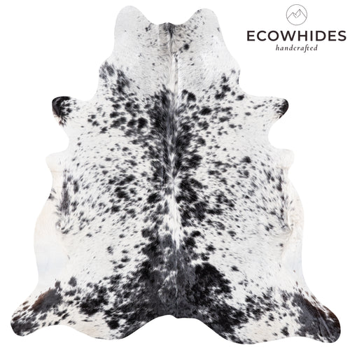 Brazilian Black Salt and Pepper Cowhide Rug Size 6'7" L x 6'5" W 5847