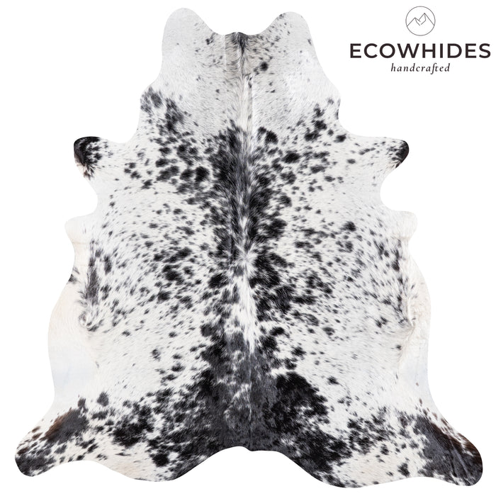 Brazilian Black Salt and Pepper Cowhide Rug Size 6'7" L x 6'5" W 5847