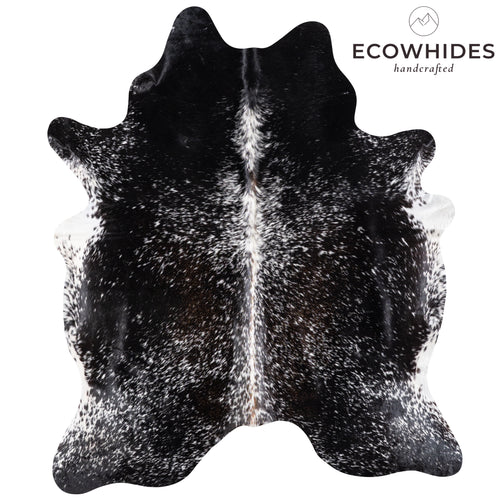 Brazilian Black Salt and Pepper Cowhide Rug Size 6'11" L x 5'10" W 5849