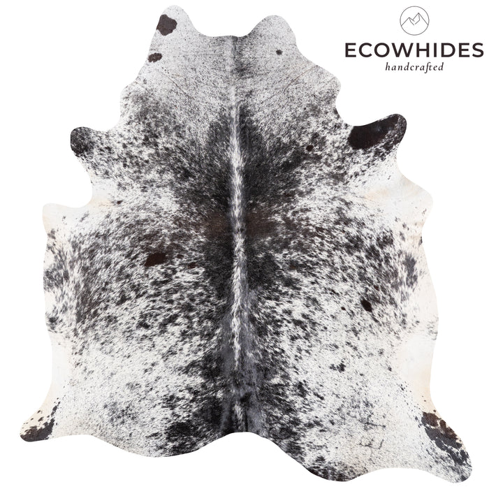 Brazilian Black Salt and Pepper Cowhide Rug Size 6'10" L x 6'6" W 5850