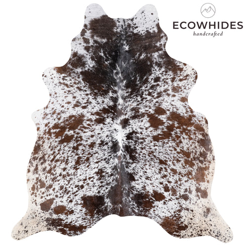 Brazilian Chocolate and White Cowhide Rug Size 7'0" L x 7.0" W 5862