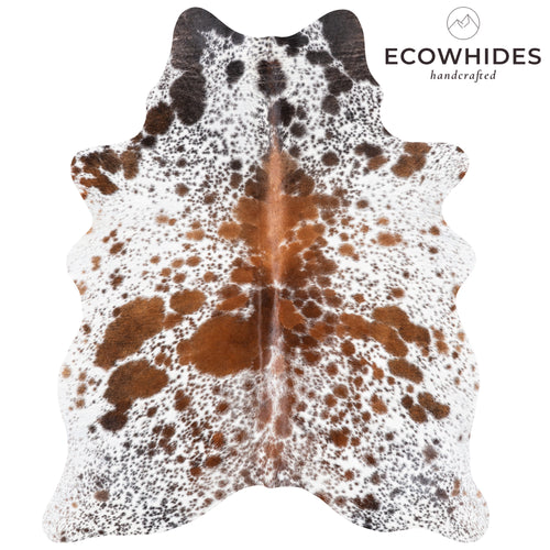 Brazilian Brown Salt and Pepper Cowhide Rug Size 6'7" L x 5'5" W 5868