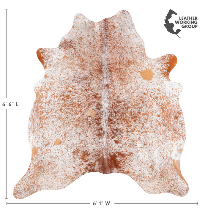 Brazilian Brown Salt and Pepper Cowhide Rug Size 6'6" L x 6'1" W 5872