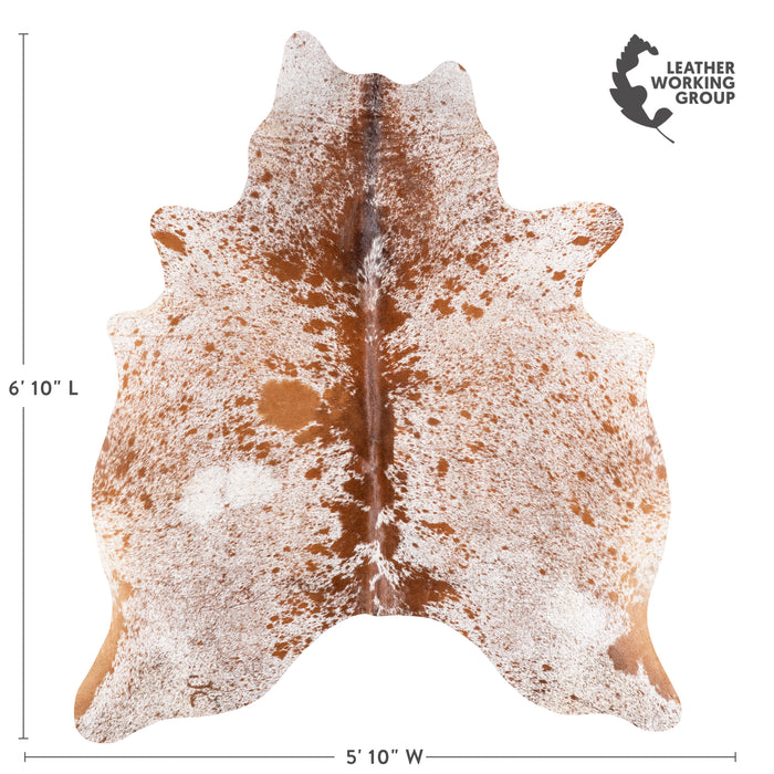 Brazilian Brown Salt and Pepper Cowhide Rug Size 6'10" L x 5'10" W 5873