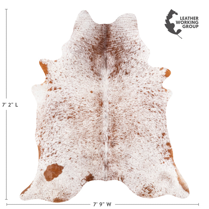 Brazilian Brown Salt and Pepper Cowhide Rug Size 7'2" L x 7'9" W 5874