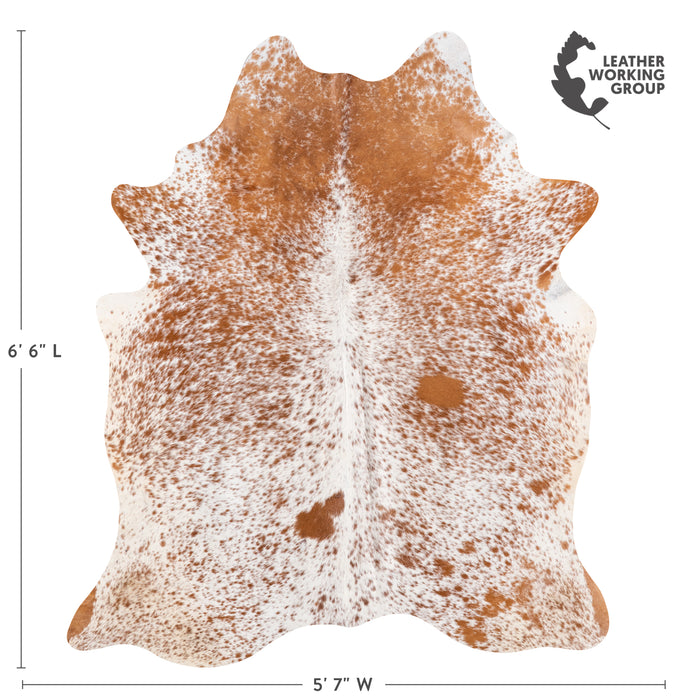 Brazilian Brown Salt and Pepper Cowhide Rug Size 6'6" L x 5'7" W 5875