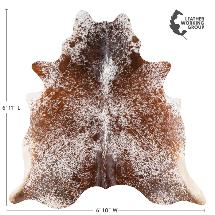 Brazilian Brown Salt and Pepper Cowhide Rug Size 6'11" L x 6'10" W 5876