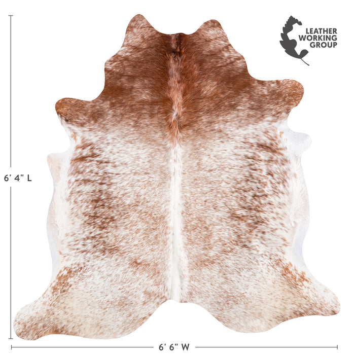 Brazilian Brown Salt and Pepper Cowhide Rug Size 6'4" L x 6'6" W 5877