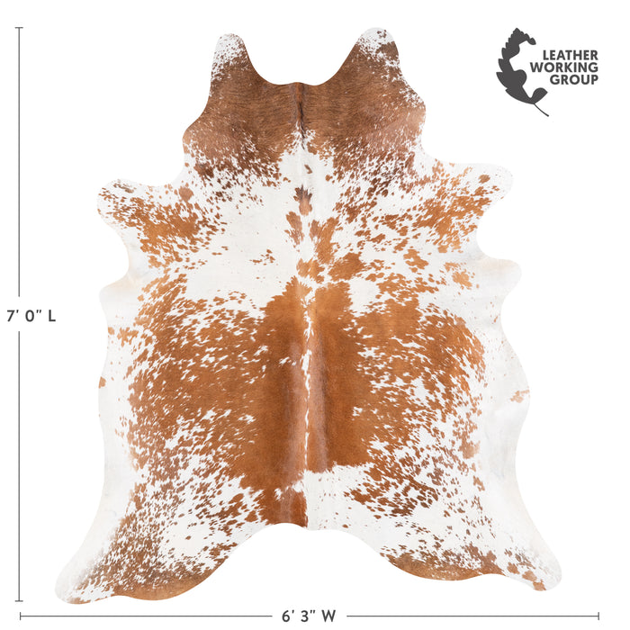 Brazilian Brown Salt and Pepper Cowhide Rug Size 7'0" L x 6'3" W 5880