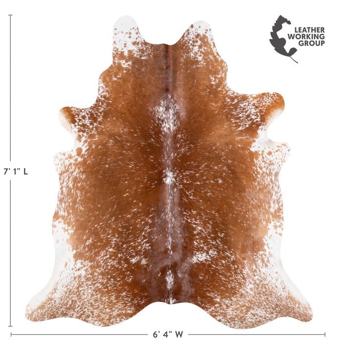 Brazilian Brown Salt and Pepper Cowhide Rug Size 7'1" L x 6'4" W 5881