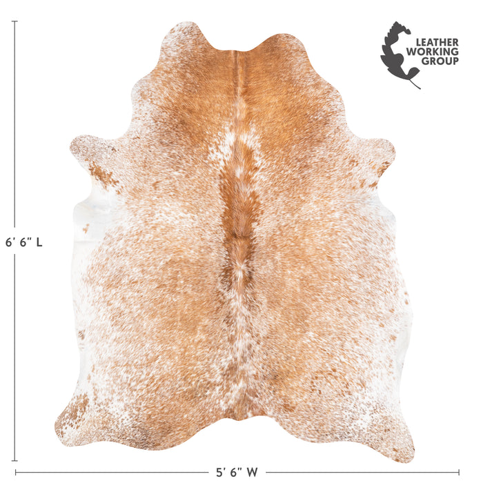 Brazilian Brown Salt and Pepper Cowhide Rug Size 6'6" L x 5'6" W 5882