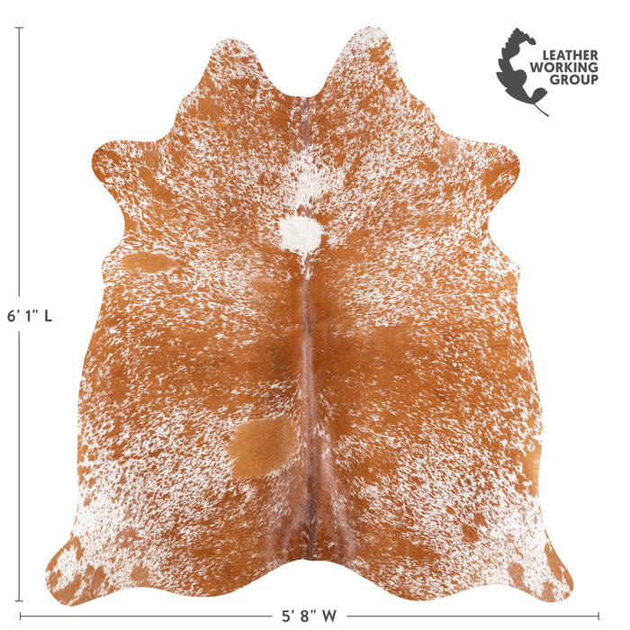 Brazilian Brown Salt and Pepper Cowhide Rug Size 6'1" L x 5'8" W 5886