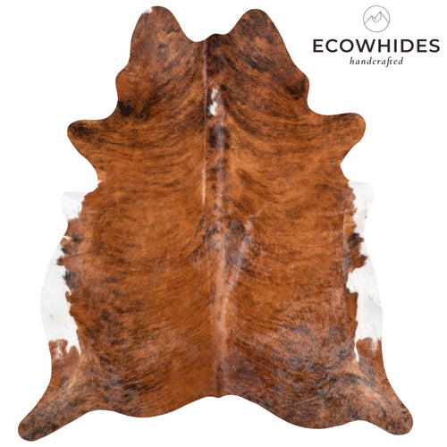 Brazilian Brindle White Belly Cowhide Rug Size 7'5" L x 6'9" W 5890