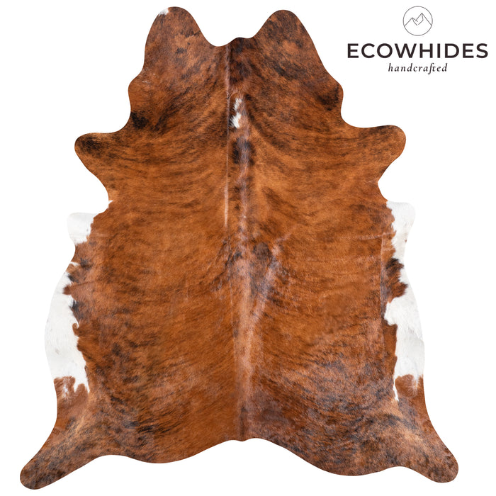 Brazilian Brindle White Belly Cowhide Rug Size 7'5" L x 6'9" W 5890