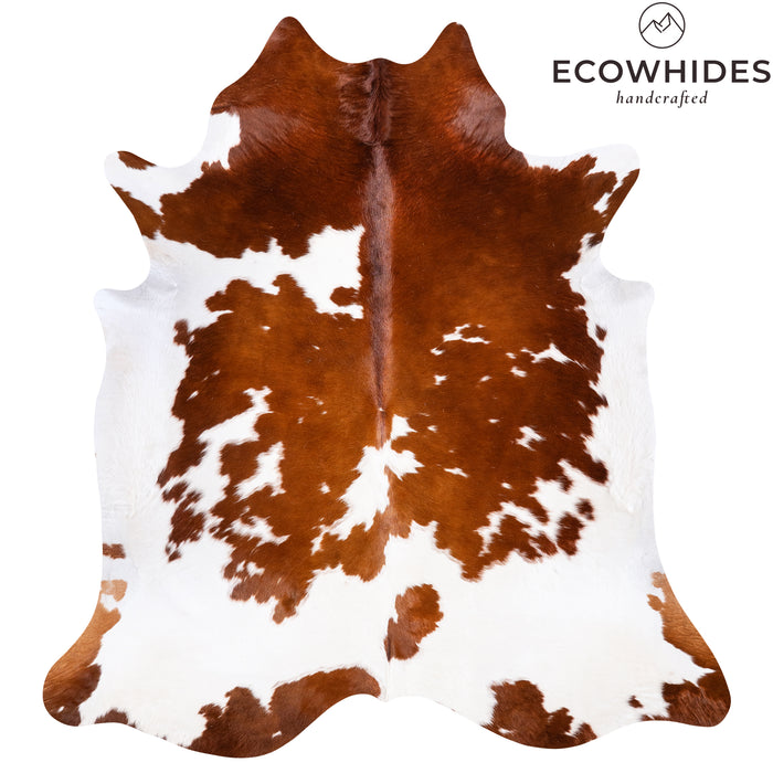 Brazilian Brown and White Cowhide Rug Size 7'2" L x 6'7" W 6007