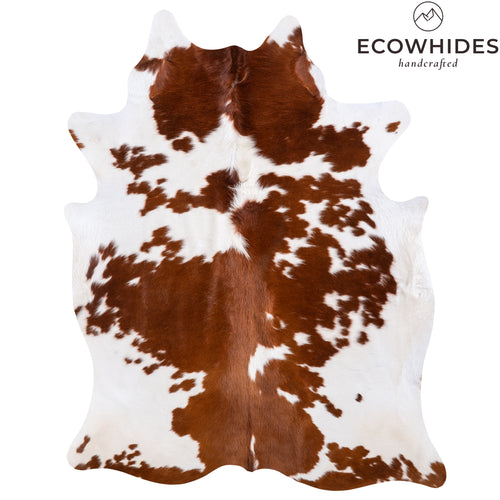 Brazilian Brown and White Cowhide Rug Size 7'4" L x 5'9" W 6010