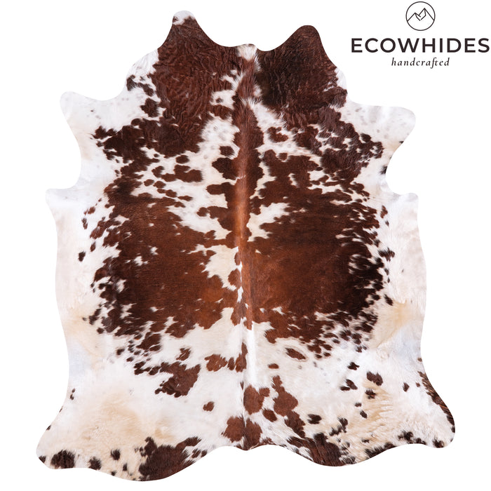 Brazilian Brown and White Cowhide Rug Size 8'7" L x 7'6" W 6013