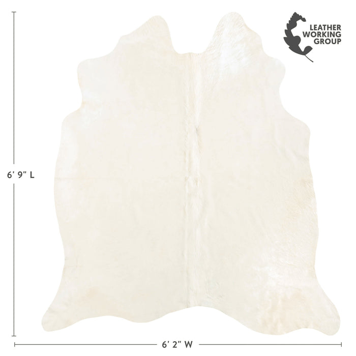 Brazilian Off White Cowhide Rug Size 6'9" L x 6'2" W 6023
