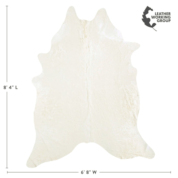 Brazilian Off White Cowhide Rug Size 8'4" L x 6'8" W 6026