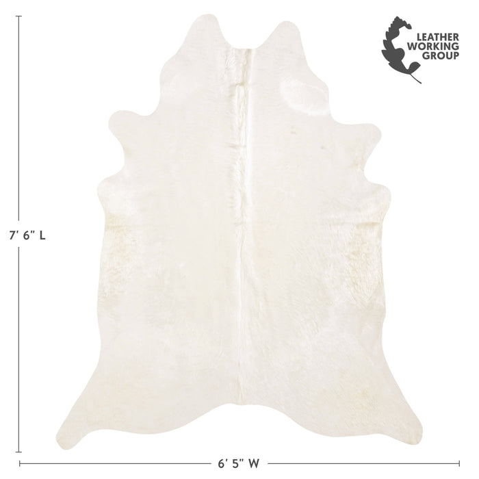 Brazilian Off White Cowhide Rug Size 7'6" L x 6'5" W 6028