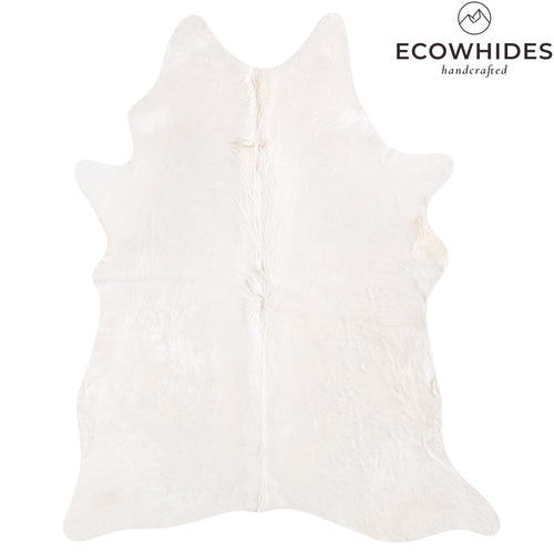 Brazilian White Cowhide Rug Size 6'7" L x 5'5" W 6029
