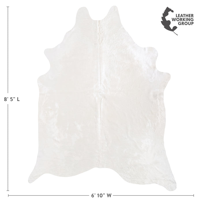 Brazilian White Cowhide Rug Size 8'5" L x 6'10" W 6030