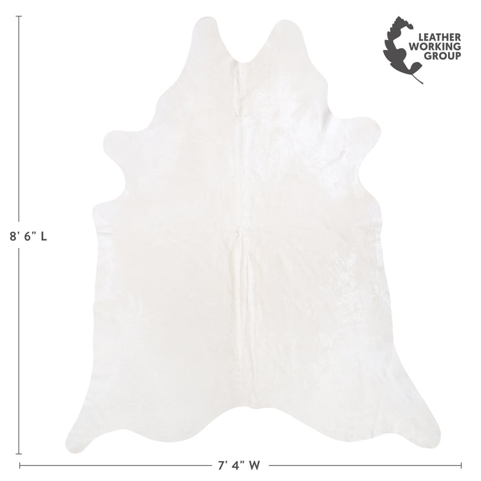 Brazilian White Cowhide Rug Size 8'6" L x 7'4" W 6034