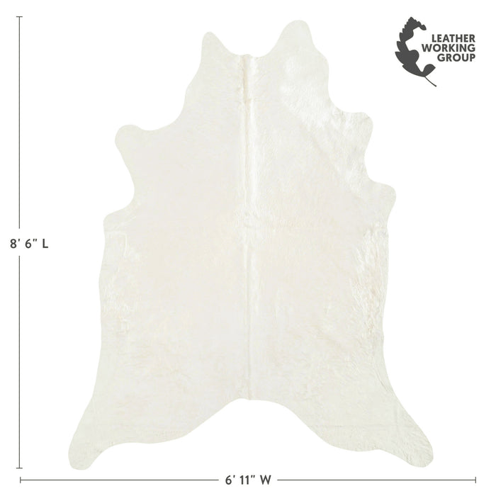 Brazilian Off White Cowhide Rug Size 8'6" L x 6'11" W 6037