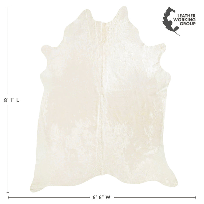 Brazilian Off White Cowhide Rug Size 8'1" L x 6'6" W 6038