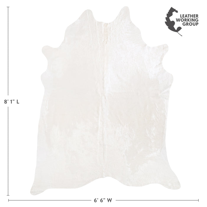 Brazilian White Cowhide Rug Size 8'1" L x 6'6" W 6038